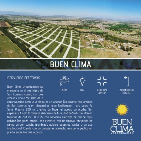 lotes disponibles en Urbanizacion Abierta Buen Clima 